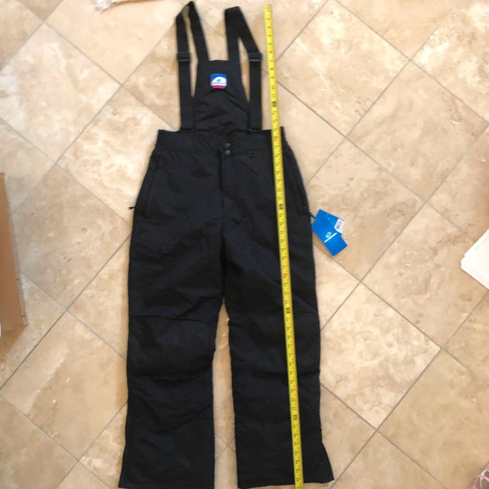 Slalom Women's Bib Ski Snowboard Shred Ride Overalls Med Ankle Zip Gaiters Black